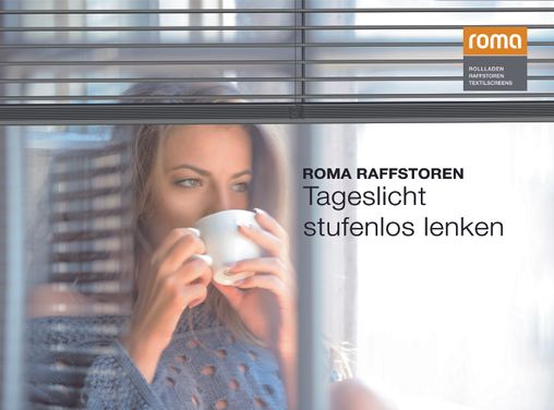 Link zur Seite Rollladen. Raffstoren. Textilscreens. Sonnenschutzsysteme von ROMA.